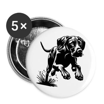 Magyar Vizsla - Buttons large 2.2''/56 mm (5-pack) - white - Front