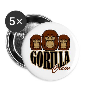 Gorilla Crew - Buttons large 2.2''/56 mm (5-pack) - white - Front