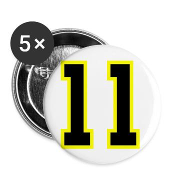 Maillot à 11 numéros - Lot de 5 grands badges (56 mm) - blanc - Devant