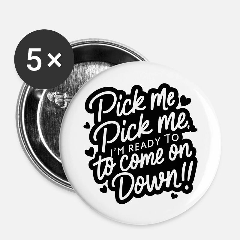 Pick Me Pick Me - Buttons large 2.2''/56 mm (5-pack) - white