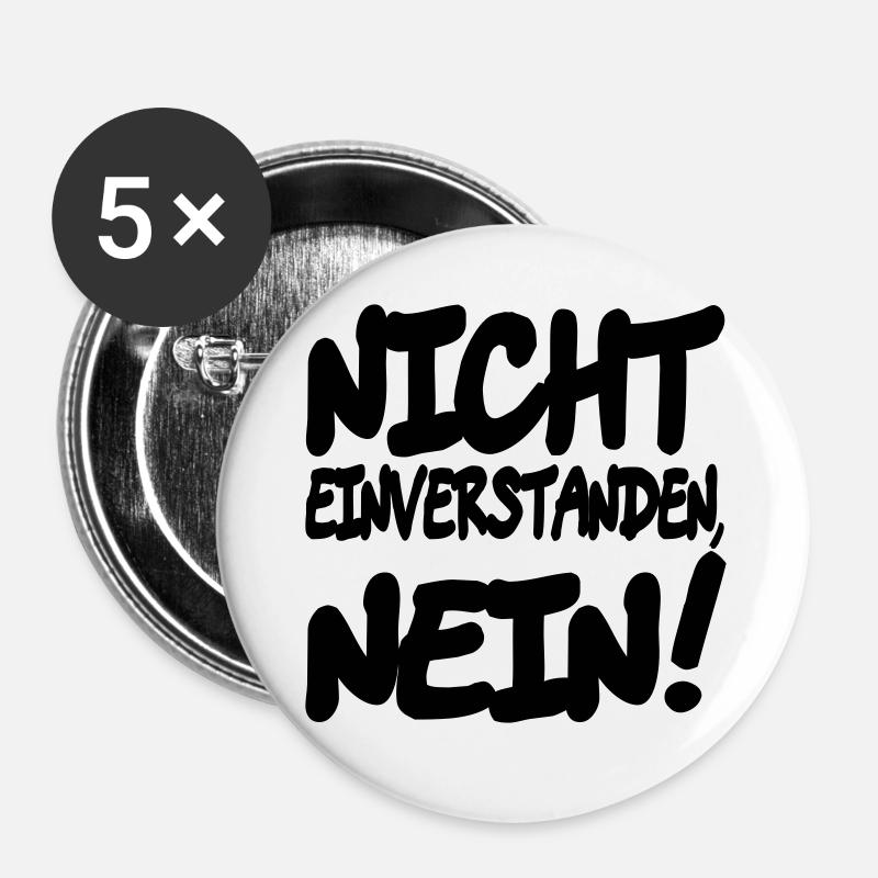 nicht nein - Buttons groß 56 mm (5er Pack) - Weiß