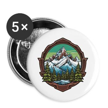 mountains mountains - Buttons large 2.2''/56 mm (5-pack) - white - Front