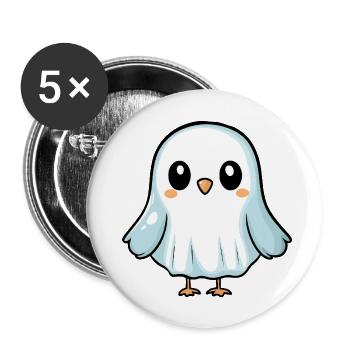 Taube Vogel Halloween Comic Geist - Buttons groß 56 mm (5er Pack) - Weiß - Vorne