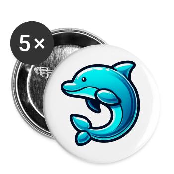 Dolphin - Buttons large 2.2''/56 mm (5-pack) - white - Front