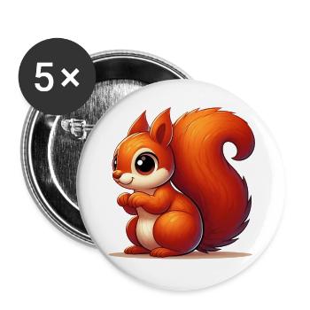 Squirrel - Buttons large 2.2''/56 mm (5-pack) - white - Front