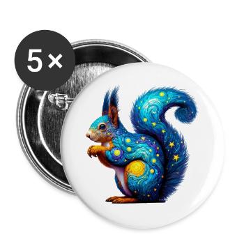 Squirrel - Buttons large 2.2''/56 mm (5-pack) - white - Front