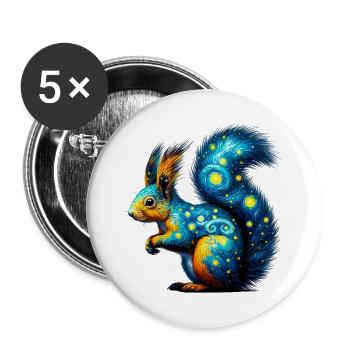 Squirrel - Buttons large 2.2''/56 mm (5-pack) - white - Front