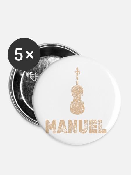 Manuel als Bratsche - Buttons groß 56 mm (5er Pack) - Weiß