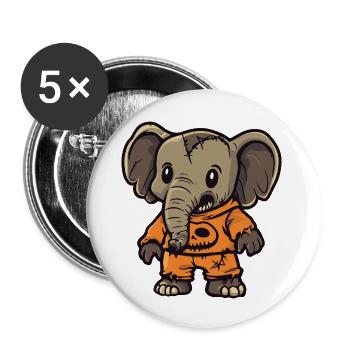 Mammoth Halloween Comic Funny - Buttons large 2.2''/56 mm (5-pack) - white - Front