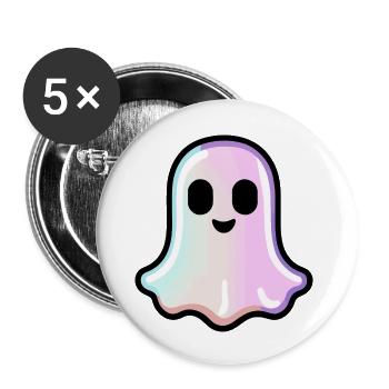 Symbole fantôme d’Halloween mignon - Lot de 5 grands badges (56 mm) - blanc - Devant