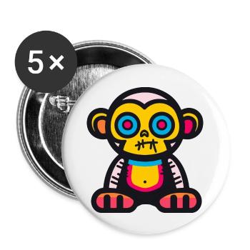 Monkey Halloween Animal - Buttons large 2.2''/56 mm (5-pack) - white - Front