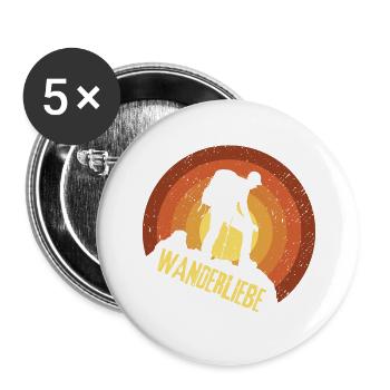 Wanderliebe - Buttons groß 56 mm (5er Pack) - Weiß - Vorne