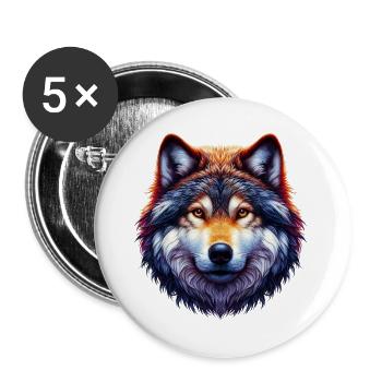 Wolf - Buttons large 2.2''/56 mm (5-pack) - white - Front