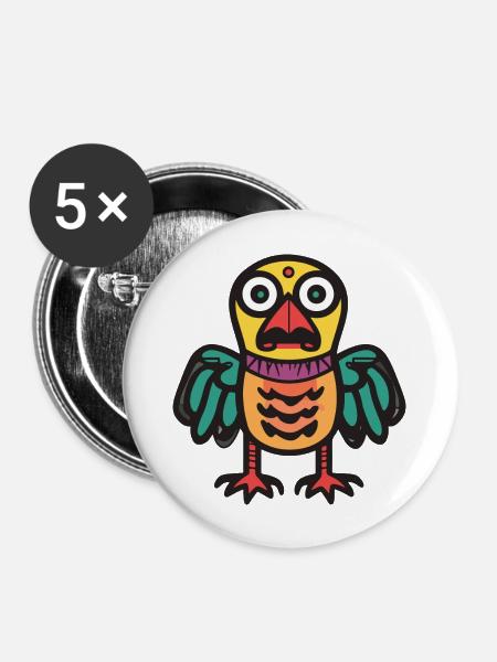 Truthahn Halloween Tier - Buttons groß 56 mm (5er Pack) - Weiß