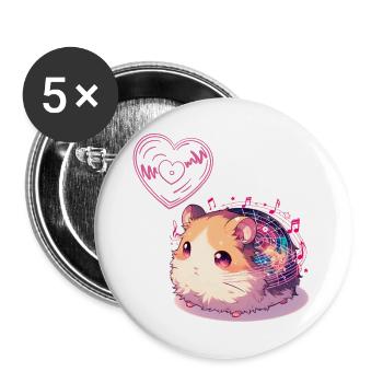 Hamster in Univeresum - Buttons large 2.2''/56 mm (5-pack) - white - Front