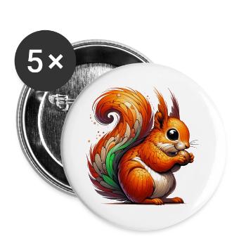 Squirrel - Buttons large 2.2''/56 mm (5-pack) - white - Front