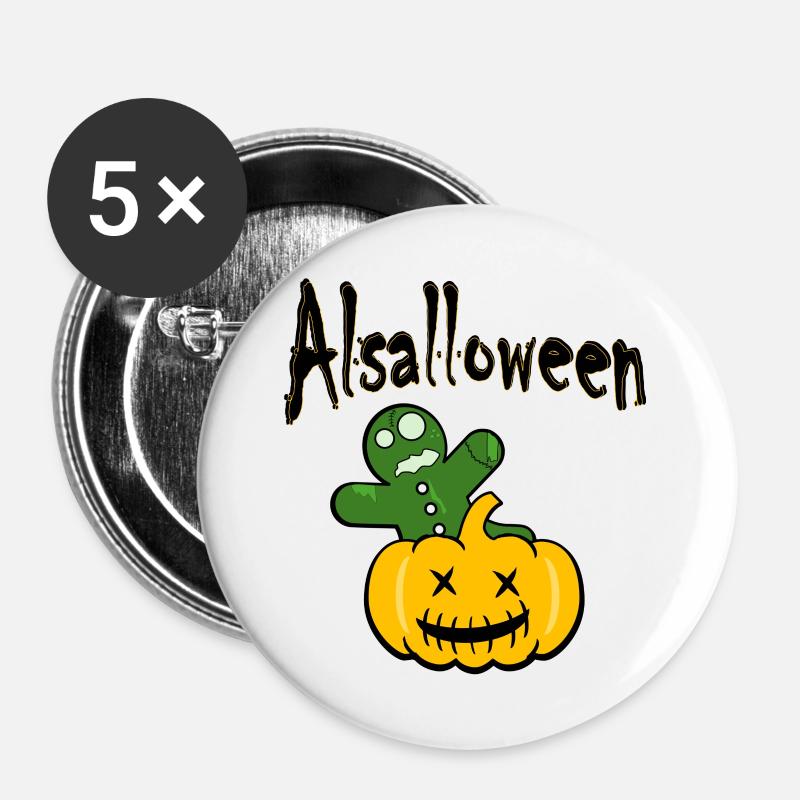 Alsalloween - Buttons large 2.2''/56 mm (5-pack) - white