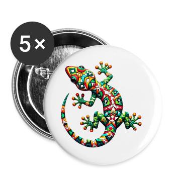 Gecko - Buttons groß 56 mm (5er Pack) - Weiß - Vorne