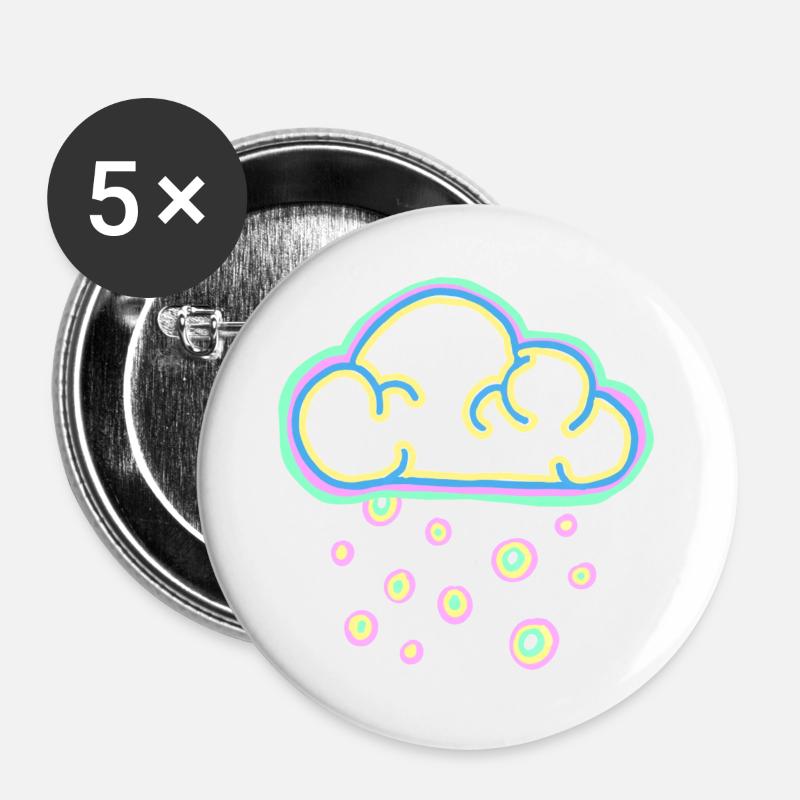 Pastel cloud and snow - Buttons large 2.2''/56 mm (5-pack) - white