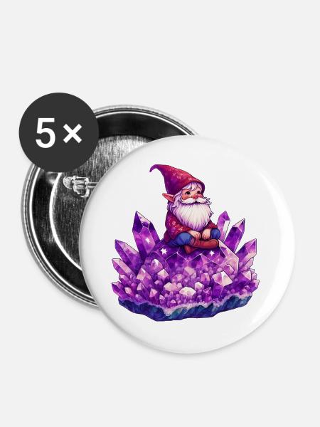 Gnom - Buttons groß 56 mm (5er Pack) - Weiß