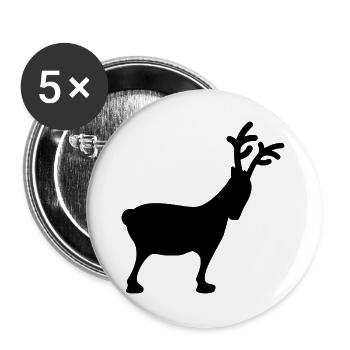Rentier Xmas5 - Buttons groß 56 mm (5er Pack) - Weiß - Vorne