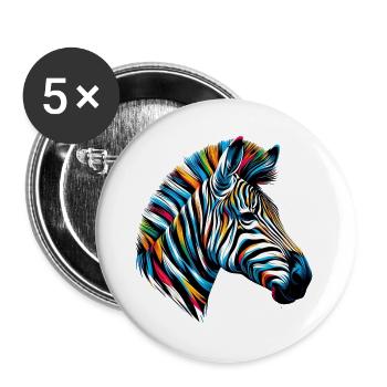Zebra - Buttons large 2.2''/56 mm (5-pack) - white - Front