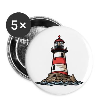 Icône du phare - Lot de 5 grands badges (56 mm) - blanc - Devant