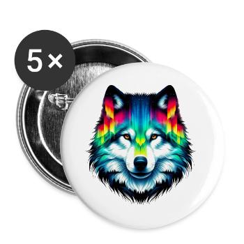 Wolf - Buttons large 2.2''/56 mm (5-pack) - white - Front