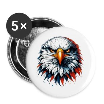 Adler - Buttons groß 56 mm (5er Pack) - Weiß - Vorne