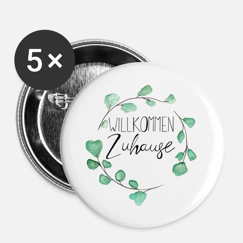 Welcome home - Buttons large 2.2''/56 mm (5-pack) - white