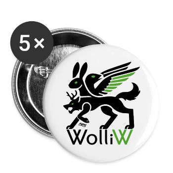 WolliW - Wolli Wolpertinger from Bavaria - Buttons large 2.2''/56 mm (5-pack) - white - Front