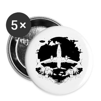 Luftfahrzeug Grafik - Buttons groß 56 mm (5er Pack) - Weiß - Vorne