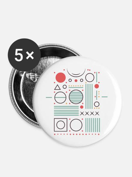 Design "Elementar" - Buttons groß 56 mm (5er Pack) - Weiß