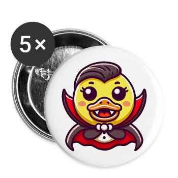 Halloween Duck Vampire Funny Creepy Cute - Buttons large 2.2''/56 mm (5-pack) - white - Front
