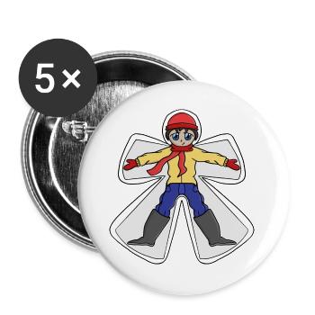 L’hiver est le temps de la neige - Lot de 5 grands badges (56 mm) - blanc - Devant