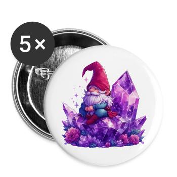 Gnom - Buttons groß 56 mm (5er Pack) - Weiß - Vorne
