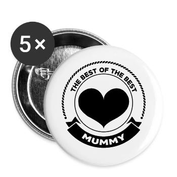 Best Mom - Mother's Day - Buttons large 2.2''/56 mm (5-pack) - white - Front