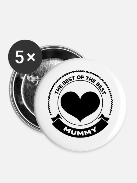 Best Mom - Mother's Day - Buttons large 2.2''/56 mm (5-pack) - white