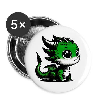 Dragon - Buttons large 2.2''/56 mm (5-pack) - white - Front