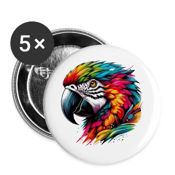 Parrot - Buttons large 2.2''/56 mm (5-pack) - white - Front