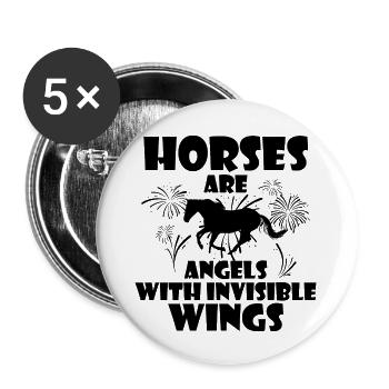 Horse Sport Dressage Show Jumping - Buttons large 2.2''/56 mm (5-pack) - white - Front