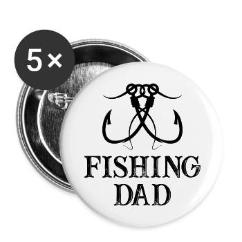 Angler Saying Fishing Fisherman Gift Idea - Buttons large 2.2''/56 mm (5-pack) - white - Front