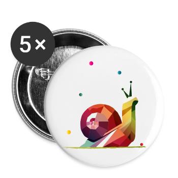 colorful snail in geometric design - Buttons large 2.2''/56 mm (5-pack) - white - Front