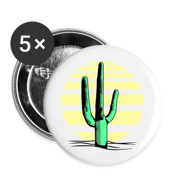 Cactus Desert Sunset Evening Night Cacti - Buttons large 2.2''/56 mm (5-pack) - white - Front