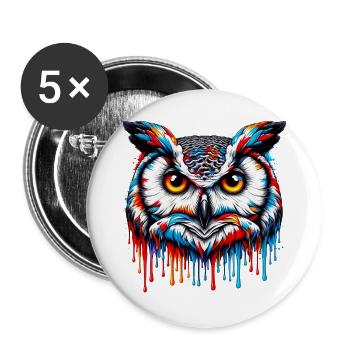 Owl - Buttons large 2.2''/56 mm (5-pack) - white - Front