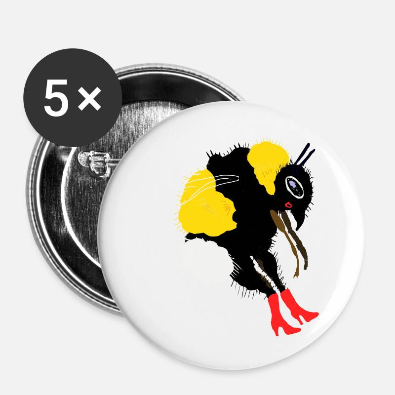 Bumblebee - Buttons large 2.2''/56 mm (5-pack) - white