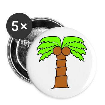 Palm Tree Island Tree Beach Holiday Coconut Sea Cool - Buttons large 2.2''/56 mm (5-pack) - white - Front