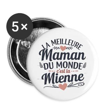 For the Best Mom - Touching Gift - Buttons large 2.2''/56 mm (5-pack) - white - Front