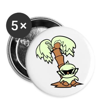 Duck Small Cute Bird Sunglasses Funny Palm Tree - Buttons large 2.2''/56 mm (5-pack) - white - Front