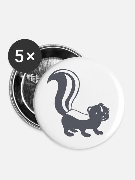 stinktier comic - Buttons groß 56 mm (5er Pack) - Weiß